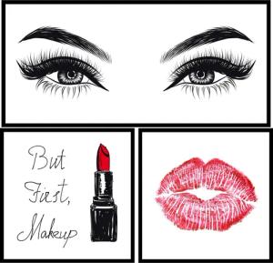 Bönninghoff Bild mit Rahmen "Make-Up, Beauty", Sprüche, (Set, 1 St.), BxH: 68x70 cm