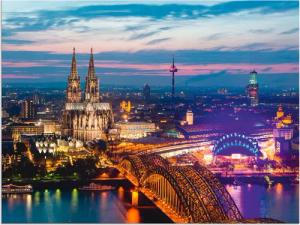 Artland Wandbild "Köln Panorama am Abend", Deutschland, (1 St.), als Alubild, Outdoorbild, Leinwandbild in verschied. Größen