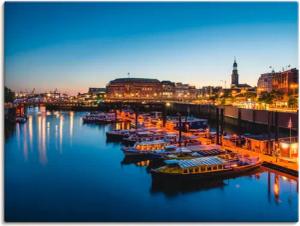 Artland Wandbild "Hamburg Hafen Panorama mit Michel", Deutschland, (1 St.), als Alubild, Outdoorbild, Leinwandbild, Poster in verschied. Größen