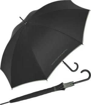 United Colors of Benetton Stockregenschirm Long AC mit Auf-Automatik FS 2024 - black-iceberg, leuchtende Modefarben mit kontrastreichem Saum
