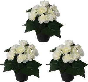 Creativ green Kunstpflanze "Begonie", im 3er Set