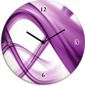 Artland Wanduhr "Abstrakte Komposition (violett)", wahlweise mit Quarz- oder Funkuhrwerk, lautlos ohne Tickgeräusche
