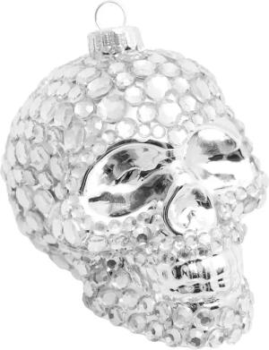 Krebs Glas Lauscha Christbaumschmuck "Glasornament, Totenkopf mit Strass", (1 tlg.), Christbaumschmuck aus Glas, mundgeblasen, handgefertigt, Figur
