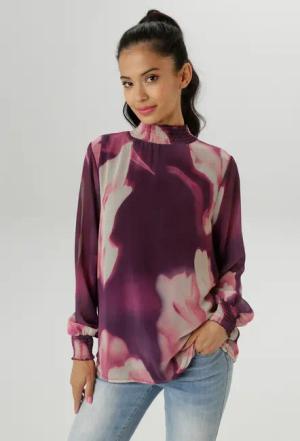 Aniston SELECTED Chiffonbluse, mit modernen, fantasievollen Batik-Blütendruck - NEUE KOLLEKTION