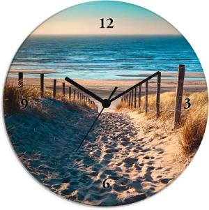 Artland Wanduhr "Weg zum Nordseestrand Sonnenuntergang", wahlweise mit Quarz- oder Funkuhrwerk, lautlos ohne Tickgeräusche