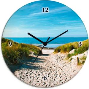 Artland Wanduhr "Strand mit Sanddünen und Weg zur See", wahlweise mit Quarz- oder Funkuhrwerk, lautlos ohne Tickgeräusche