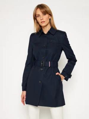 Tommy Hilfiger Tenchcoat Heritage Single WW0WW24966 Dunkelblau Regular Fit