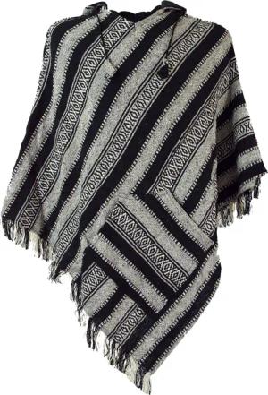 Guru-Shop Strickjacke Poncho Hippie chic, Andenponcho