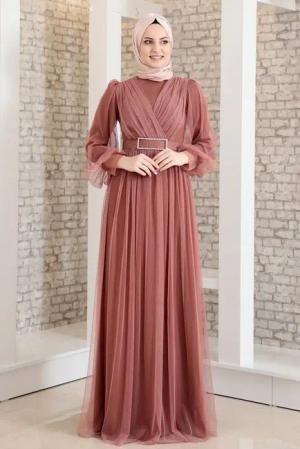 fashionshowcase Maxikleid Damen Kleid aus Tüll