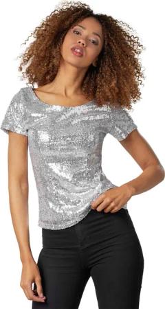 dressforfun T-Shirt Pailletten-Kurzarm-Shirt