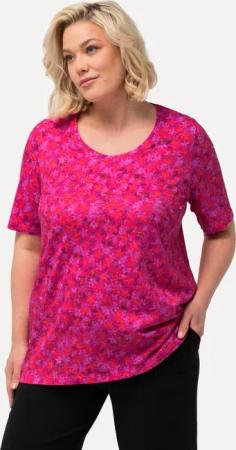 Ulla Popken Longshirt Shirt gemustert Rundhals