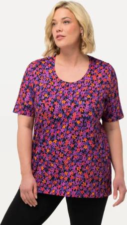 Ulla Popken Longshirt Shirt gemustert Rundhals