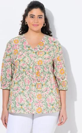 Ulla Popken Tunika Bluse Blüten A-Linie
