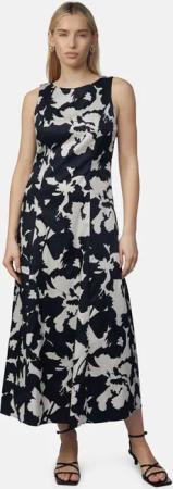 Comma Maxikleid Tailliertes Maxi-Kleid aus Popeline