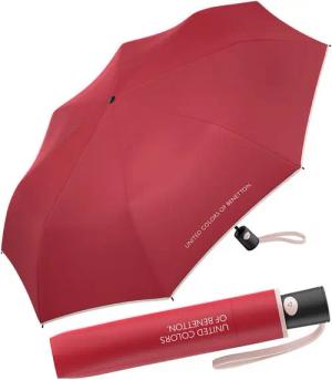 United Colors of Benetton Taschenregenschirm Mini Automatik FS 2024 - virtual pink, leuchtende Modefarben mit kontrastreichem Saum