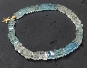 GOLDEN Perlenarmband Aquamarin Armband, Aquamarin Schmuck,