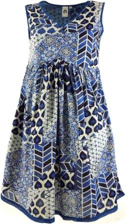 Guru-Shop Midikleid Minikleid, Boho Tunikakleid, BlockdruckTunika