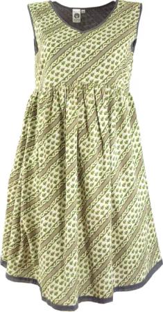 Guru-Shop Midikleid Minikleid, Boho Tunikakleid, BlockdruckTunika