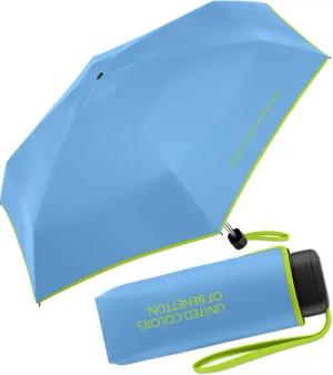 United Colors of Benetton Taschenregenschirm Ultra Mini Flat FS 2024 - all aboard, leuchtende Modefarben mit kontrastreichem Saum