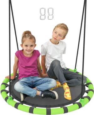 AIYAPLAY Einzelschaukel Nestschaukel Ø100 cm Tellerschaukel,