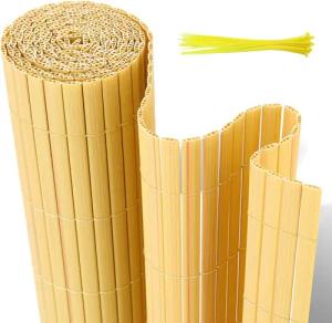 Clanmacy Balkonsichtschutz PVC Sichtschutzmatte, UV-beständig, 3-Gewicht-Verstärkung,