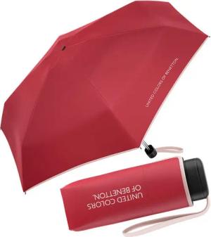 United Colors of Benetton Taschenregenschirm Ultra Mini Flat FS 2024 - virtual pink, leuchtende Modefarben mit kontrastreichem Saum