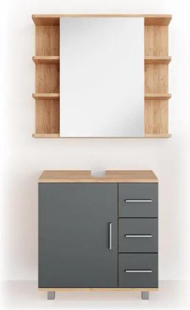 Vicco Badmöbel-Set Ilias, Eiche/Anthrazit, 2 Teile,