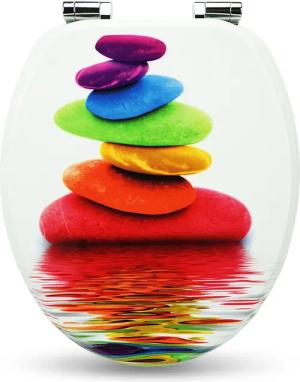 Sanfino WC-Sitz "Rainbow Stone“ Premium Toilettendeckel