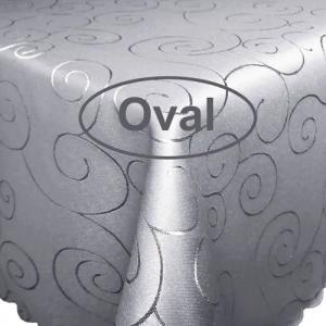 Tischdecke Ornamente OVAL Tischdecke Seidenglanz Damast