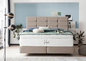 BettCo Boxspringbett Kansas (in Taupe Velours,