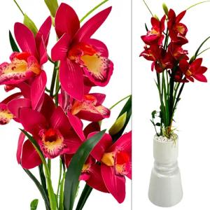 Kunstblume - Kahnorchideen mit pinken Blüten