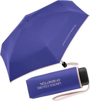 United Colors of Benetton Taschenregenschirm Ultra Mini Flat FS 2024 - purple opulence, leuchtende Modefarben mit kontrastreichem Saum