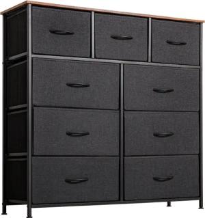 Yorbay Kommode Stoff-Kommode mit 9 Schubladen,