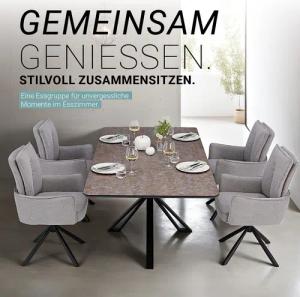 Homestyle4u Essgruppe Esstisch 200x100 Vintage edel