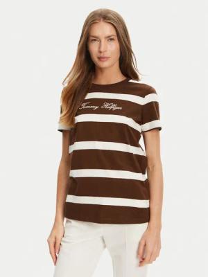 Tommy Hilfiger T-Shirt Script WW0WW45746 Braun Regular Fit