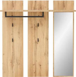 Innostyle Garderobenpaneel "Sparks Garderobenpaneel; 120x130x30cm (B/H/T)", (1 St.), 1 Boden, 4 Haken, 1 Kleiderstange, Spiegel