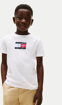 Tommy Hilfiger T-Shirt Script Flag KB0KB09725 Weiß Regular Fit