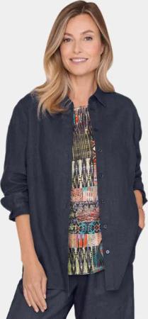 GOLDNER Langarmbluse Bequeme Damen Businessbluse