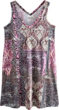 Next Jerseykleid Ärmelloses Schlabberkleid mit V-Ausschnitt