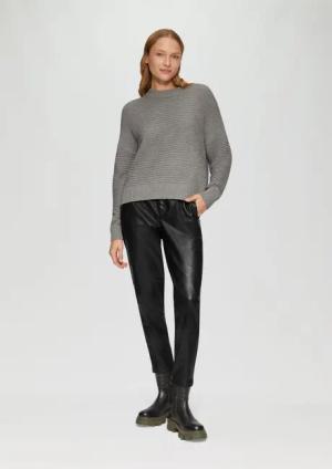 s.Oliver 7/8-Hose Jogpants aus Lederimitat Gummizug