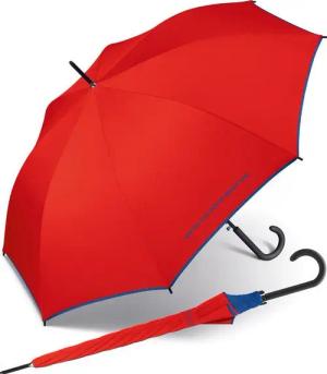 United Colors of Benetton Stockregenschirm großer Regenschirm mit Auf-Automatik und Logo, einfarbig mit Kontrastfarben am Schirmrand