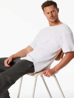 Shirt kurzarm Doppelripp Cutout weiß - SCHIESSER 150 Years 56