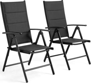TLGREEN Gartenstuhl Hochlehner Klappbar,2er Set Aluminium