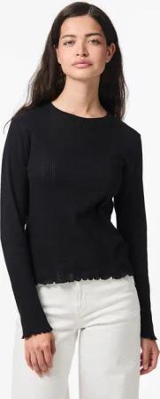 pieces Langarmshirt "PCMARIE LS O-NECK POIN TOP JRS NOOS BC"