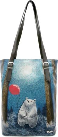 DOGO Umhängetasche "Tall Bag Damen Schultertasche Bear With A Balloon Damen", Vegan