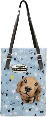 DOGO Umhängetasche "Tall Bag Damen Schultertasche Hello My Hooman Damen", Vegan
