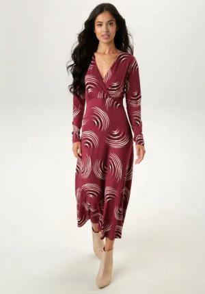 Aniston SELECTED Maxikleid, mit V-Ausschnitt in Wickeloptik und Unterbrustnaht - NEUE KOLLEKTION