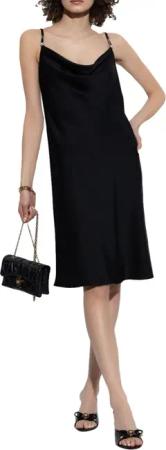 Versace - Satin Dress With Medusa Pin - Größe 40 - schwarz