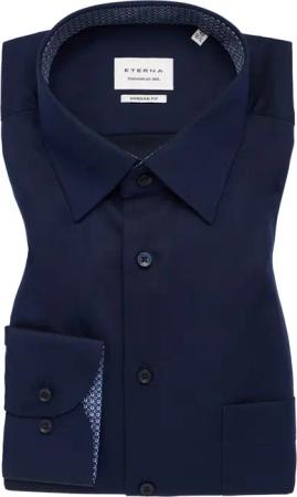 MODERN FIT Hemd in navy strukturiert