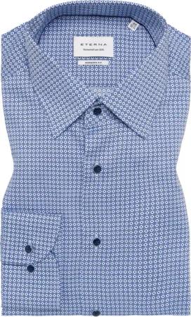 MODERN FIT Hemd in blau bedruckt